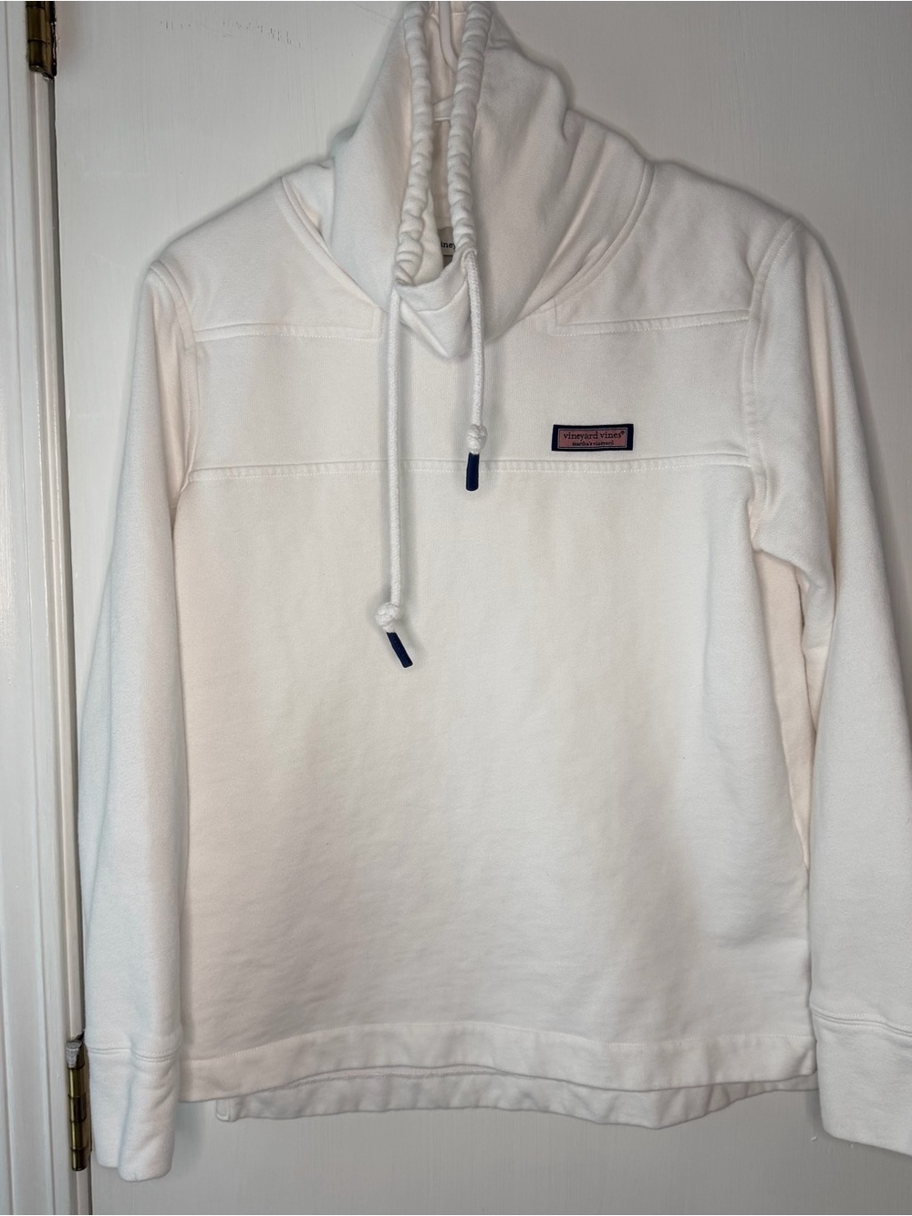 Vineyard Vines Women's White Cowl Funnel Neck  Pullover XXS